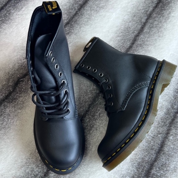 Dr Martens 1460 Black Napa Leather Lace Up Combat Boots - Picture 1 of 8